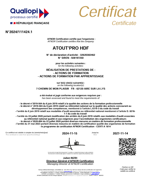 certificat